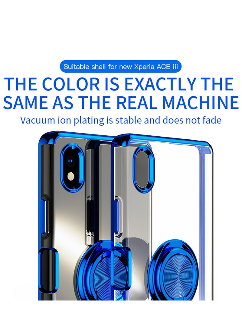 Generic - Compatible with Sony Xperia Ace3 phone case ace iii electroplating transparent case, metal ring magnet for car mount soft TPU shockproof - Image 1