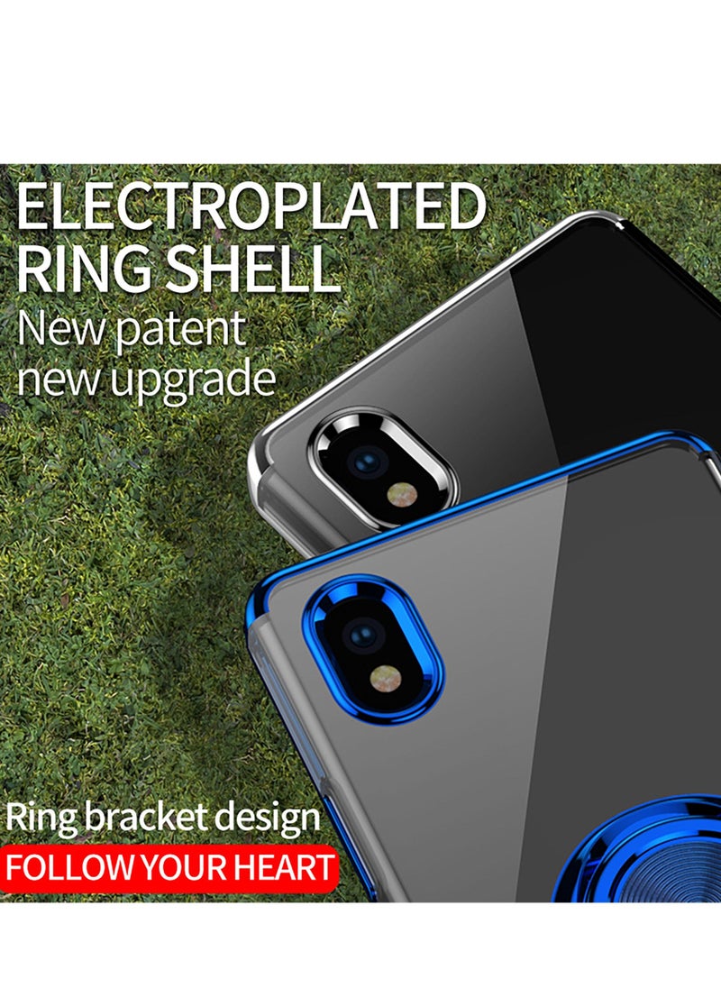 Generic - Compatible with Sony Xperia Ace3 phone case ace iii electroplating transparent case, metal ring magnet for car mount soft TPU shockproof - Image 1