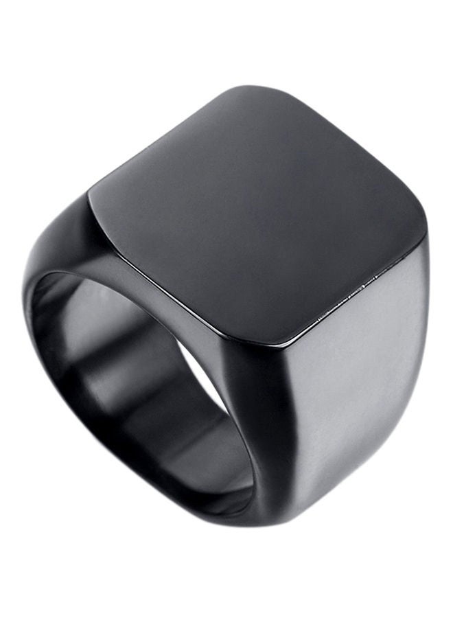 Stainless Steel Solid Polished Signet Ring - Image 1