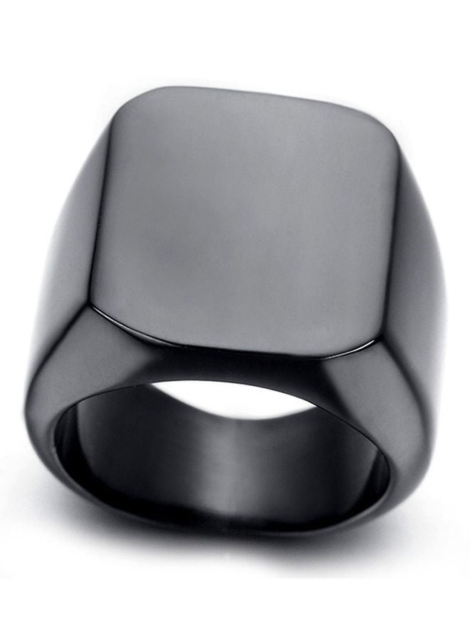 Stainless Steel Solid Polished Signet Ring - Image 3