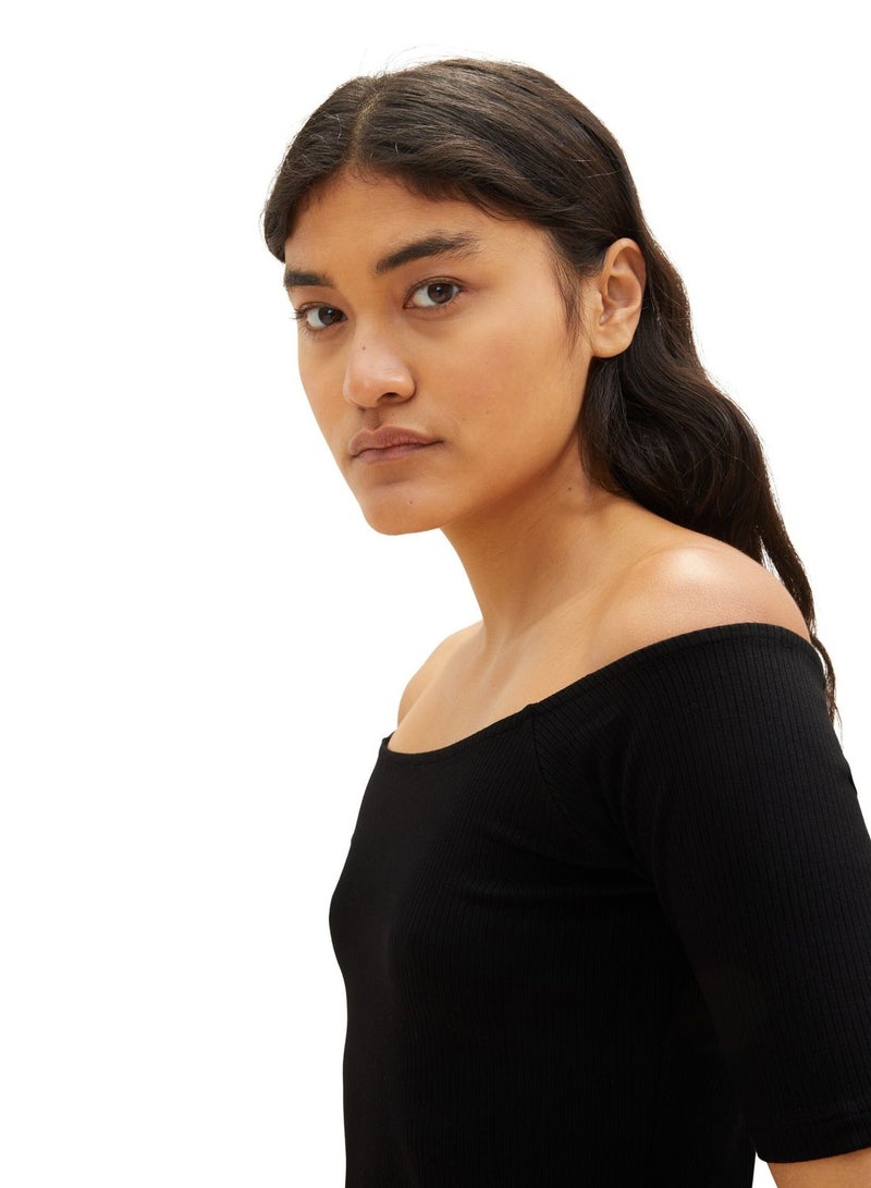 TOM TAILOR Bardot Ribbed Top  - Image 3