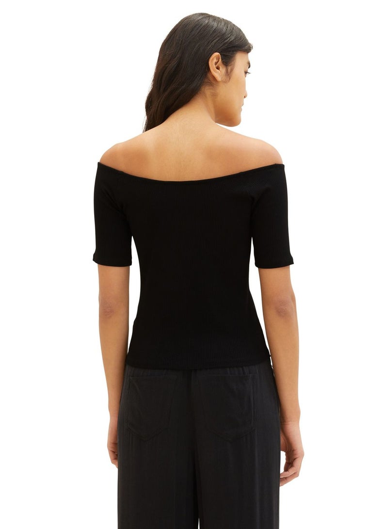 TOM TAILOR Bardot Ribbed Top  - Image 2