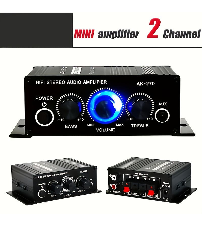 Mini Stereo Amplifier 2 Channel Home Audio Power System 1pc - Image 5