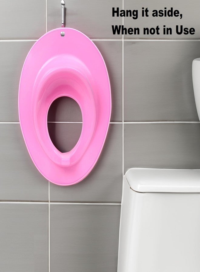 MOLTRES - Baby Potty Toilet Seat for baby Kids Boys And Girls Potty Training, Fits Round & Oval Toilets, Non-Slip with Splash Guard Potty Seat (Pink) - Image 5