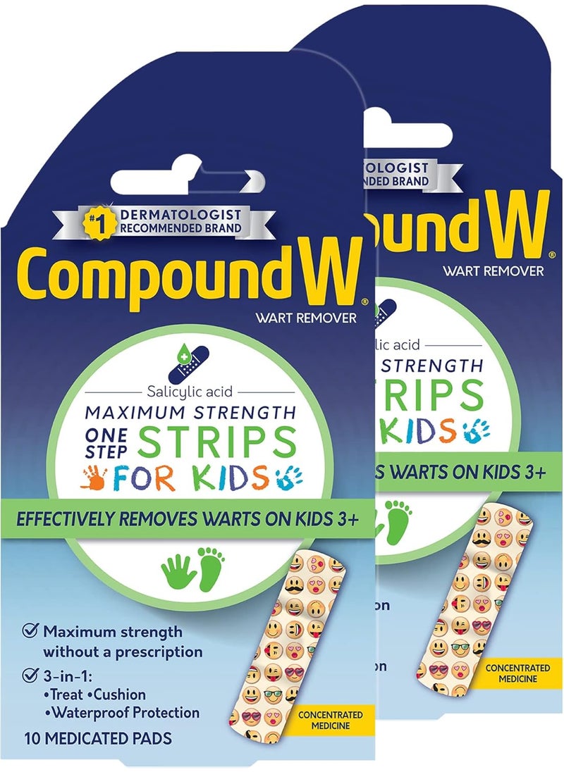 Compound W Compound W One Step Wart Remover Strips for Kids, 10 Medicated Strips for Wart Removal, 2 Pack 