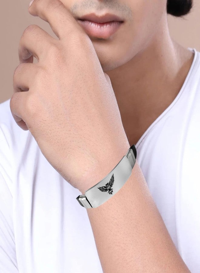 M Men Style Black Owl Men's Bracelet – Adjustable Silicone Strap with Engraved Nocturnal Wisdom Design Silicone Bracelet For Men SBr2025601 - Image 5