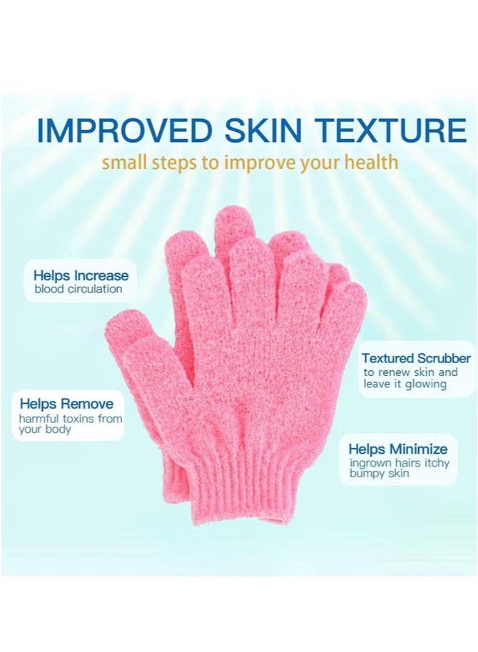 8 Pieces (4pairs) Exfoliating Gloves, Premium Scrub Wash Mitt for Shower, Spa, Massage and Body Scrubs, Spa Exfoliation Accessories for Men and Women (Multicolour) - Image 4