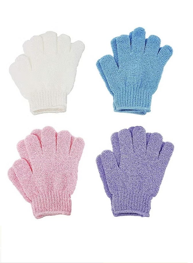 8 Pieces (4pairs) Exfoliating Gloves, Premium Scrub Wash Mitt for Shower, Spa, Massage and Body Scrubs, Spa Exfoliation Accessories for Men and Women (Multicolour) - Image 1