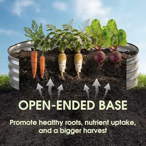 NEWBULIG 4x2x1ft Heavy-Duty Oval Galvanized Raised Garden Bed Outdoor, Metal Planter Box for Vegetables/Flowers/Herbs, Raised Flower Bed for Gardening, Open Bottom, Easy Assembly, Safe Edges - Image 2