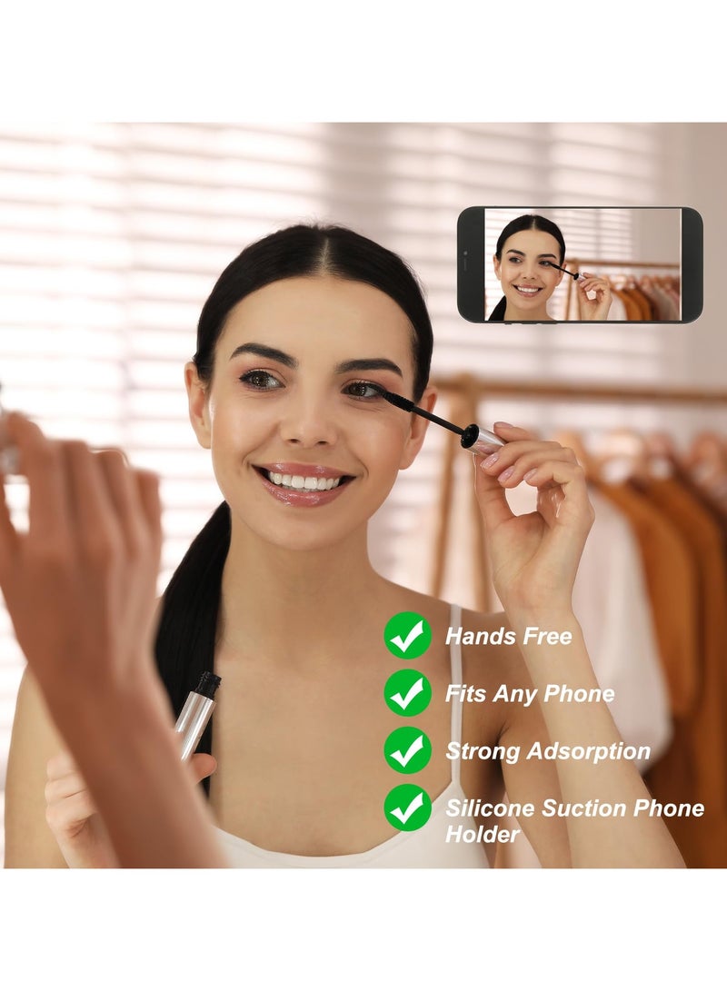 40 silicone suction cup phone cases, double-sided installation, hands-free grip for phone accessories, suitable for selfies and videos, square double-sided silicone phone holder, suitable for iPhone and Android light green - Image 3