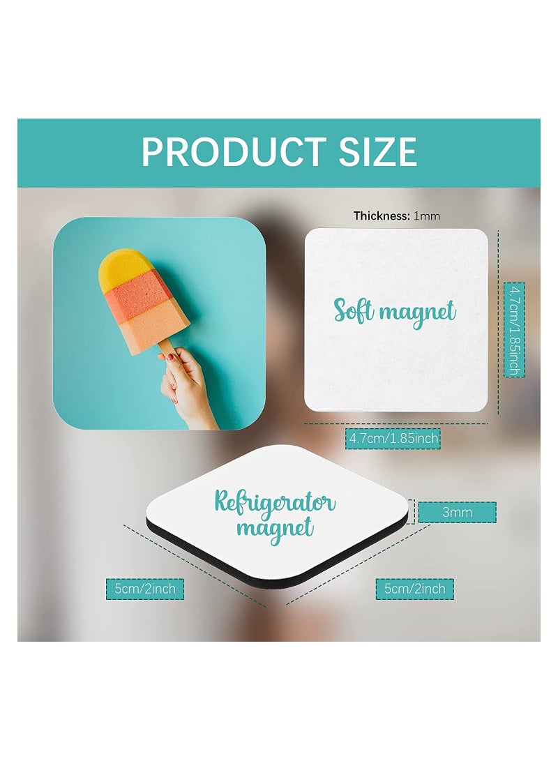 16 Pack Square Sublimation Blank Refrigerator Magnets for Home, Kitchen, Office, DIY Wall Decor (5 x 5 x 0.4 cm) - Perfect for Calendars & More  - Image 3