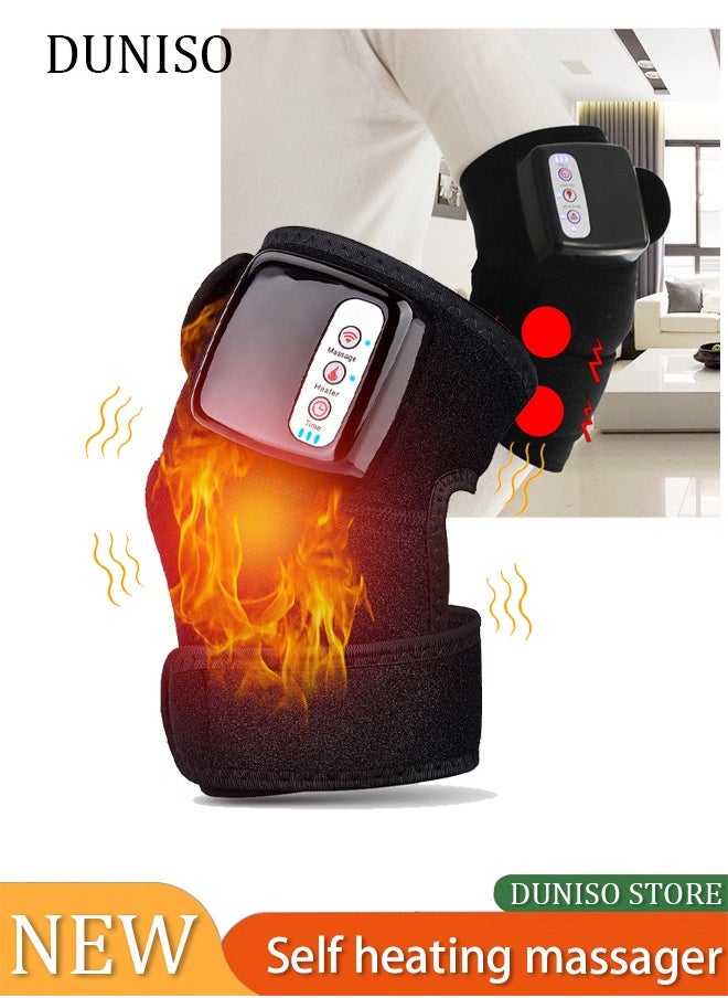 DUNISO - Knee massager heated knee pads, vibration massage and heating modes, heated wrist pads with massager to relieve knee pain, and relaxed knees, elbows, and shoulders to relieve pressure - Image 1