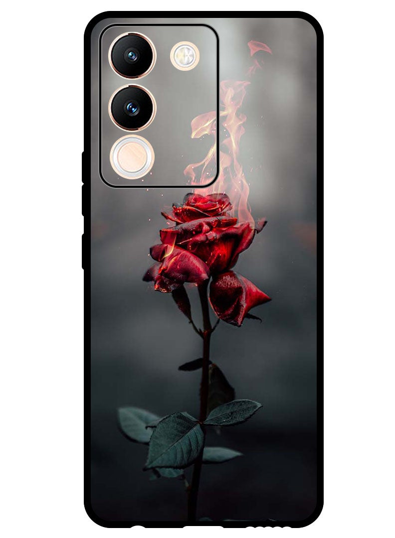 Theodor Protective Case Anti Scratch Shock Proof Bumper Cover For Vivo Y200 Burning Red Rose - Image 1
