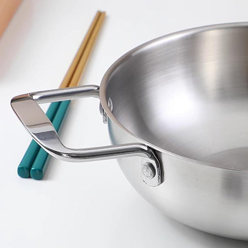 Korean Ramen Cooking Pot with Handle Stainless Steel Fast Heating Convenient Noodle Pot for Soup Small Hot Pot (18cm/7.1in (Original Color)) - Image 2
