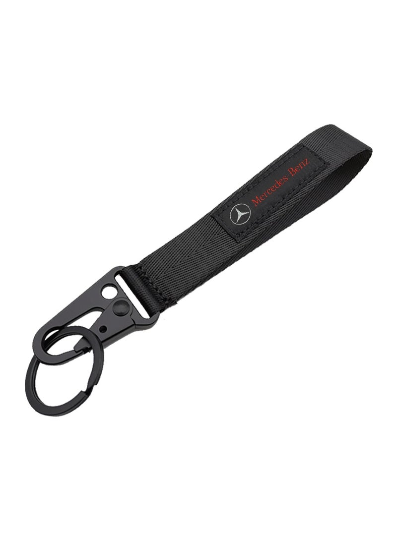 Mercedes-Benz Fabric Keychain with Metal Clip and Loop for Secure Attachment  - Image 2