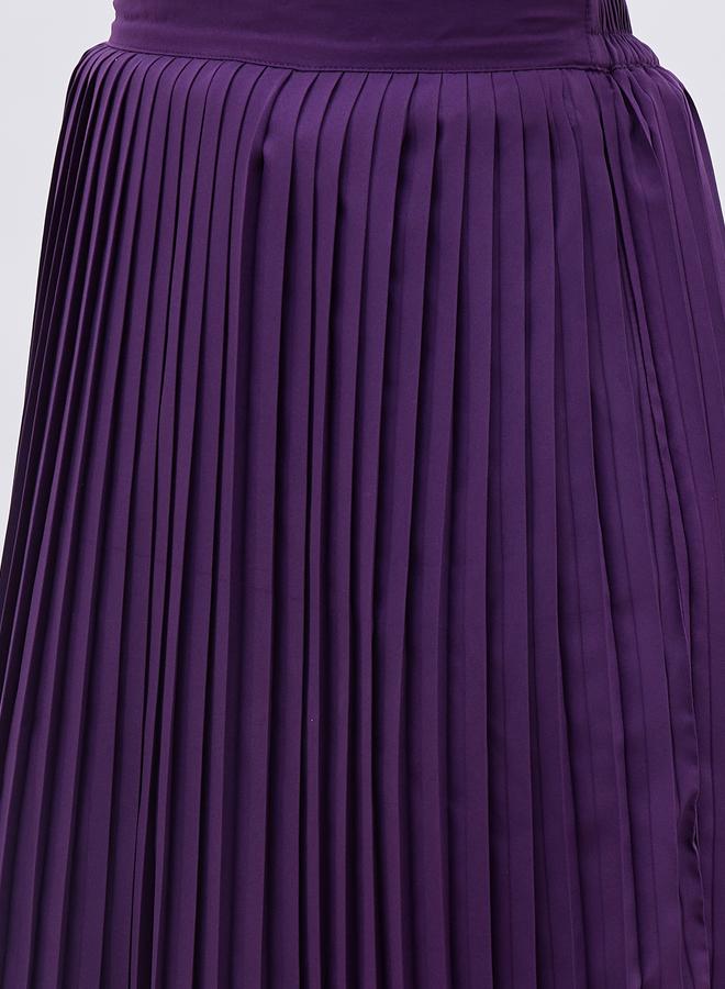 Styli Styli Pleated Midi A-Line Skirt  - Image 4