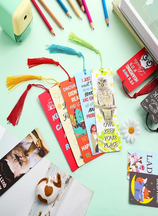 Fuyoooo 36 Sets Funny Bookmarks with Tassel Fun Bookmarks for Adults Can't Touch This Book Marks for Reading Bookworm Bookish Nerd Gifts for Female Friends Women Book Lovers Reading Present - Image 5