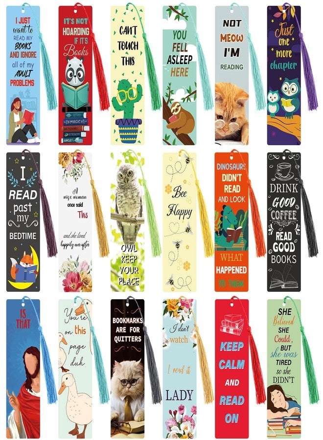 Fuyoooo 36 Sets Funny Bookmarks with Tassel Fun Bookmarks for Adults Can't Touch This Book Marks for Reading Bookworm Bookish Nerd Gifts for Female Friends Women Book Lovers Reading Present - Image 1