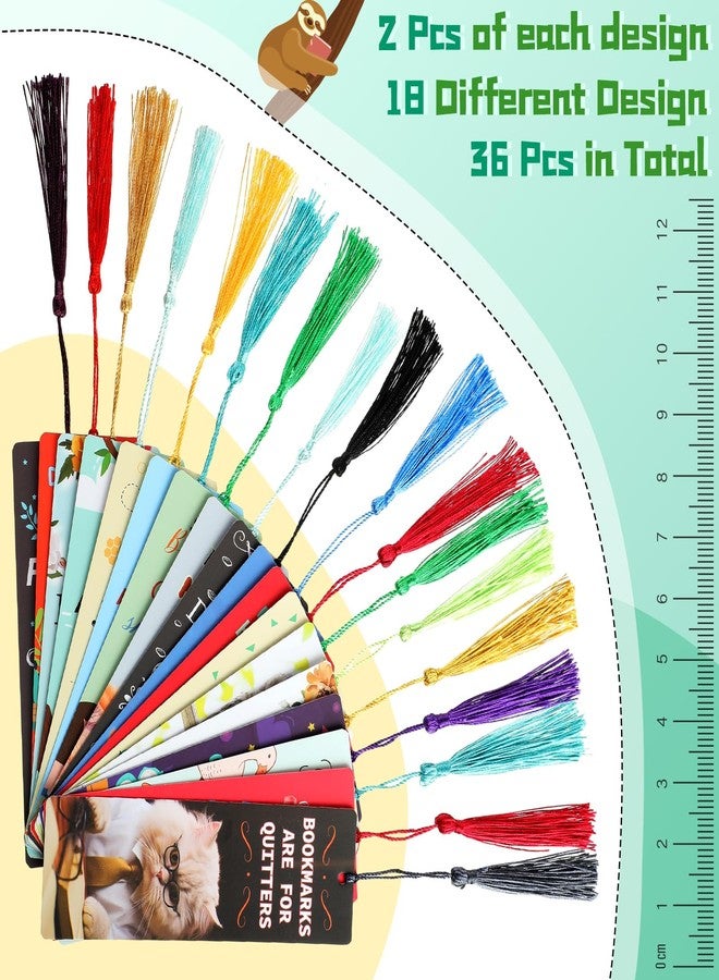 Fuyoooo 36 Sets Funny Bookmarks with Tassel Fun Bookmarks for Adults Can't Touch This Book Marks for Reading Bookworm Bookish Nerd Gifts for Female Friends Women Book Lovers Reading Present - Image 3