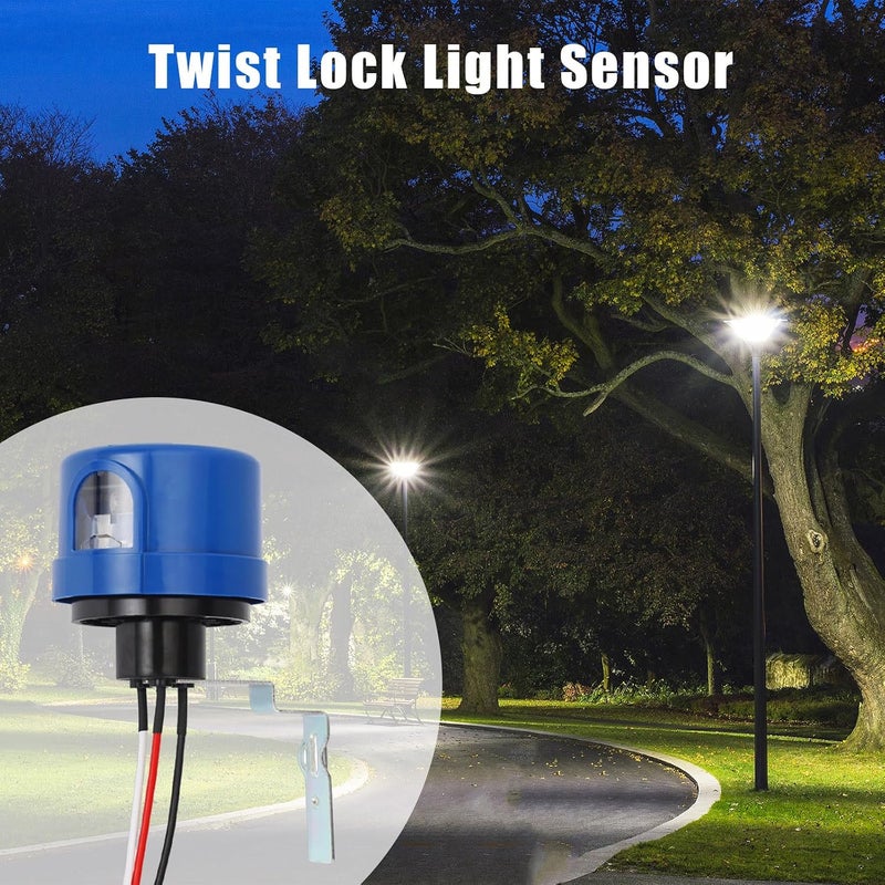 Flylin Street Light Photo Control, Automatic Light Switch Photo Control Intelligent Sensor Dusk to Dawn Outdoor Photocell Sensor Switch 105 to 305V for Outdoor Area Street Light - Image 4