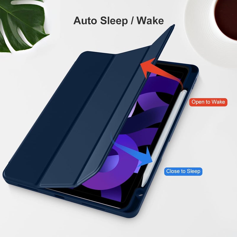 Akkerds Compatible with iPad Air 11 Inch Case 7th/6th Generation (M3/M2) 2025/2024, for iPad Air 5th/4th Generation Case 10.9 Inch 2022/2020 with Pencil Holder[Auto Sleep/Wake], Navyblue - Image 5