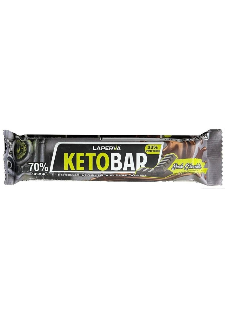 Laperva Keto Bar - Dark Chocolate - Low Carb, High Fiber, Vegetarian-Friendly, Gluten-Free, No Added Sugar, Trans Fat-Free, and Athlete/Keto-Friendly - (Box of 20 Bars) - Image 1