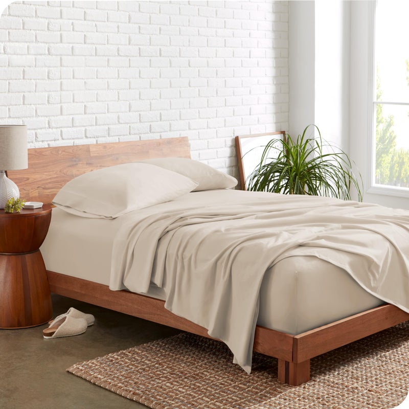 Bare Home 100 Organic Cotton Jersey Sheet Set Ultra Soft 100 Cotton  Sheet Set  Pillowcases  Deep Pocket Bed Sheets Queen Sand