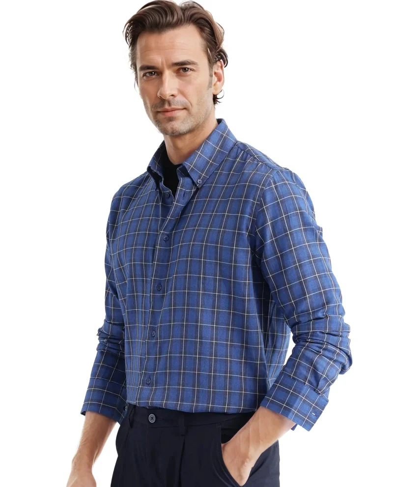 Rare Rabbit Men's Regular Fit Checks Shirt