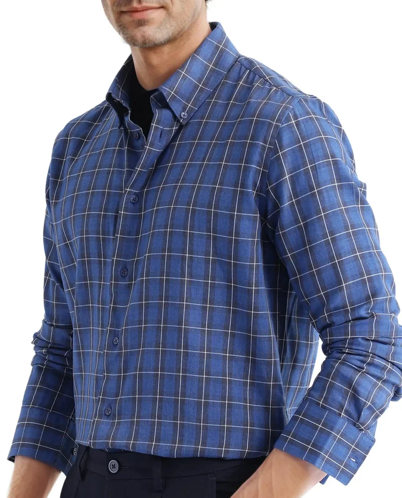 Rare Rabbit Men's Regular Fit Checks Shirt
