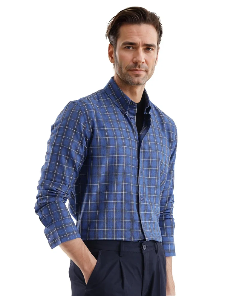 Rare Rabbit Men's Regular Fit Checks Shirt
