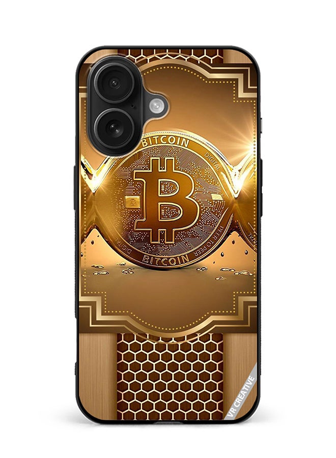 VR CREATIVE Protective Case Cover For Apple iPhone 16 Plus Royal Bitcoin Design Multicolour