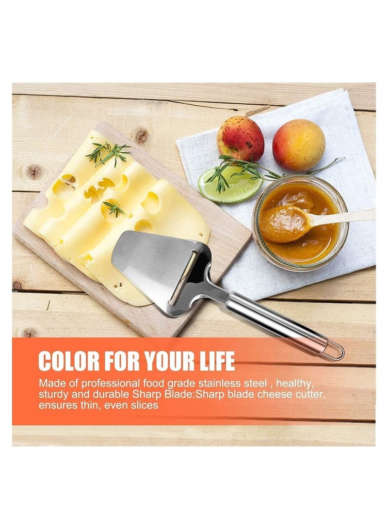 SYOSI 2 Pieces of Stainless Steel Cheese Spatula and 1 Piece of Cheese Planer Slicer Special Knife for Household Cheese Flat Cheese Slicer for Soft Semi Hard and Hard Cheese Perfect Cooking Tool  - Image 3