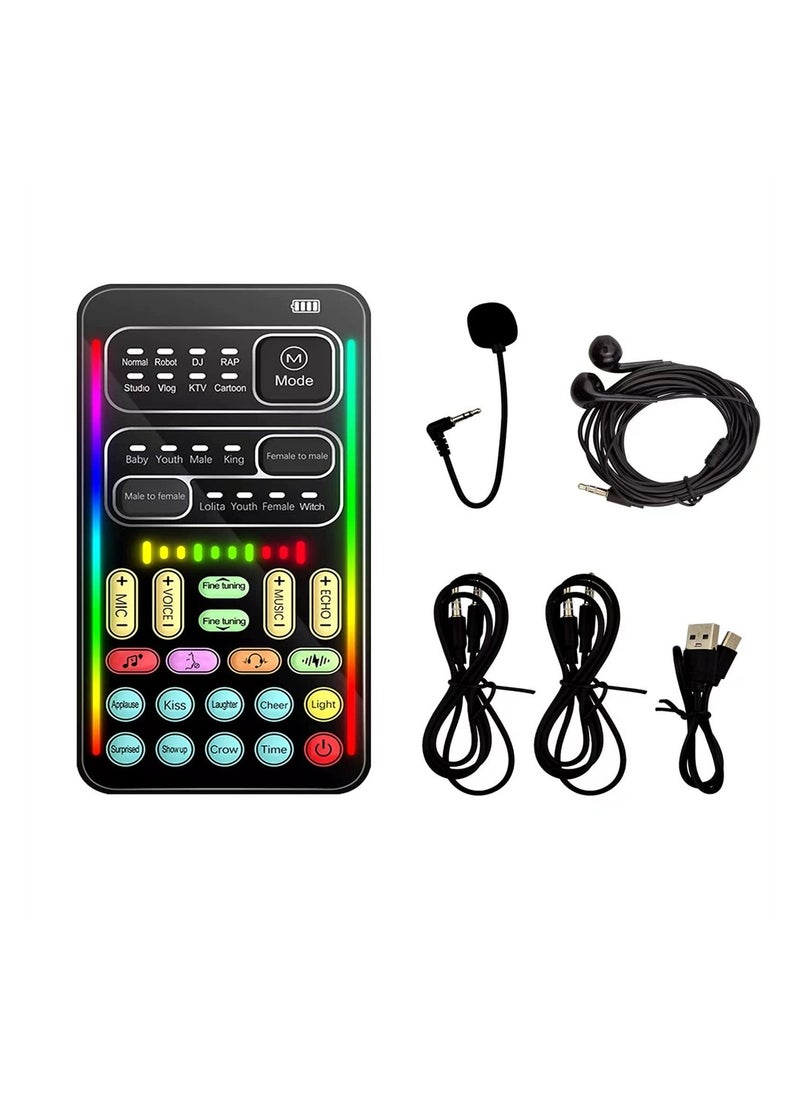 Portable Voice Changer, Handheld Microphone Voice Changer with 8 Sound Effects,Portable Mini Voice Changer Device Sound Effects Machine for Mobile Phone PC Laptops PS4 Xbox One Games
