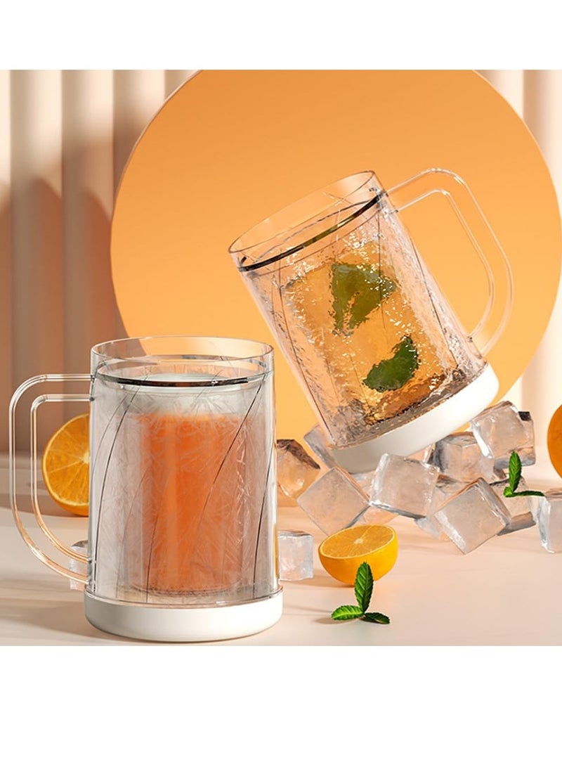 SOLARAE كوب بيرة مزدوج الطبقة بارد، أكواب بيرة مثلجة، كوب بيرة سميك مع مقبض، أكواب بيرة شفافة، أكواب شرب، للحفلات المنزلية والشاطئ في الهواء الطلق، كوب بيرة كبير سعة 20 أونصة - Image 3