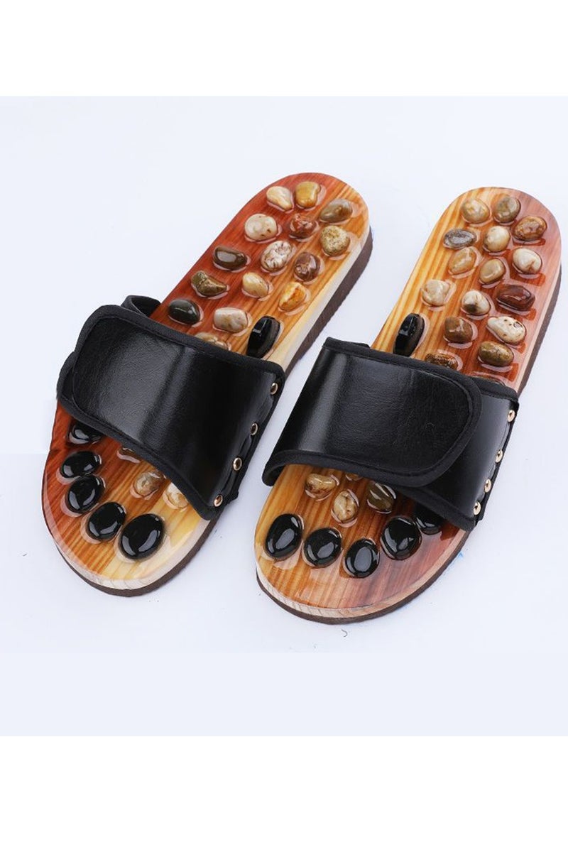 Generic Adult Pebble Stone Acupressure Massage Slippers Therapeutic Reflexology Sandals for Foot Acupoint Massage Neuropathy Arthritis Plantar Fasciitis Pain Relief Massage Shoes For Men And Women  - Image 5