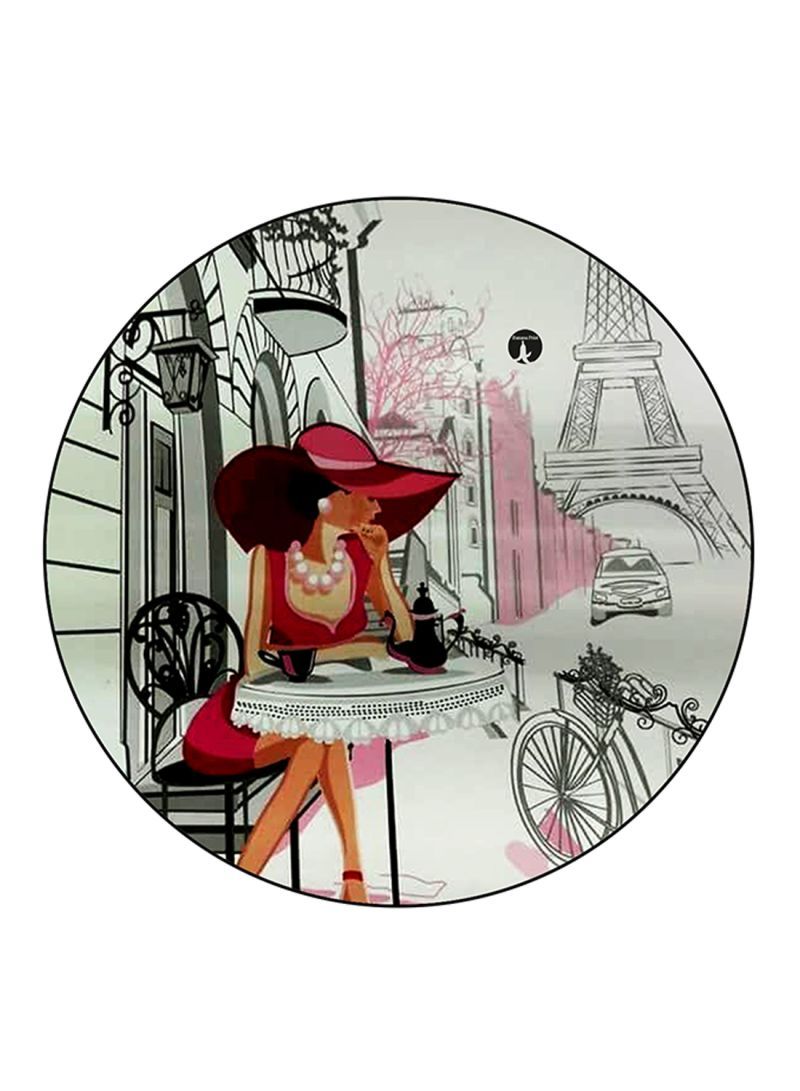 RKN Woman Printed Mouse Pad Round  Multicolour