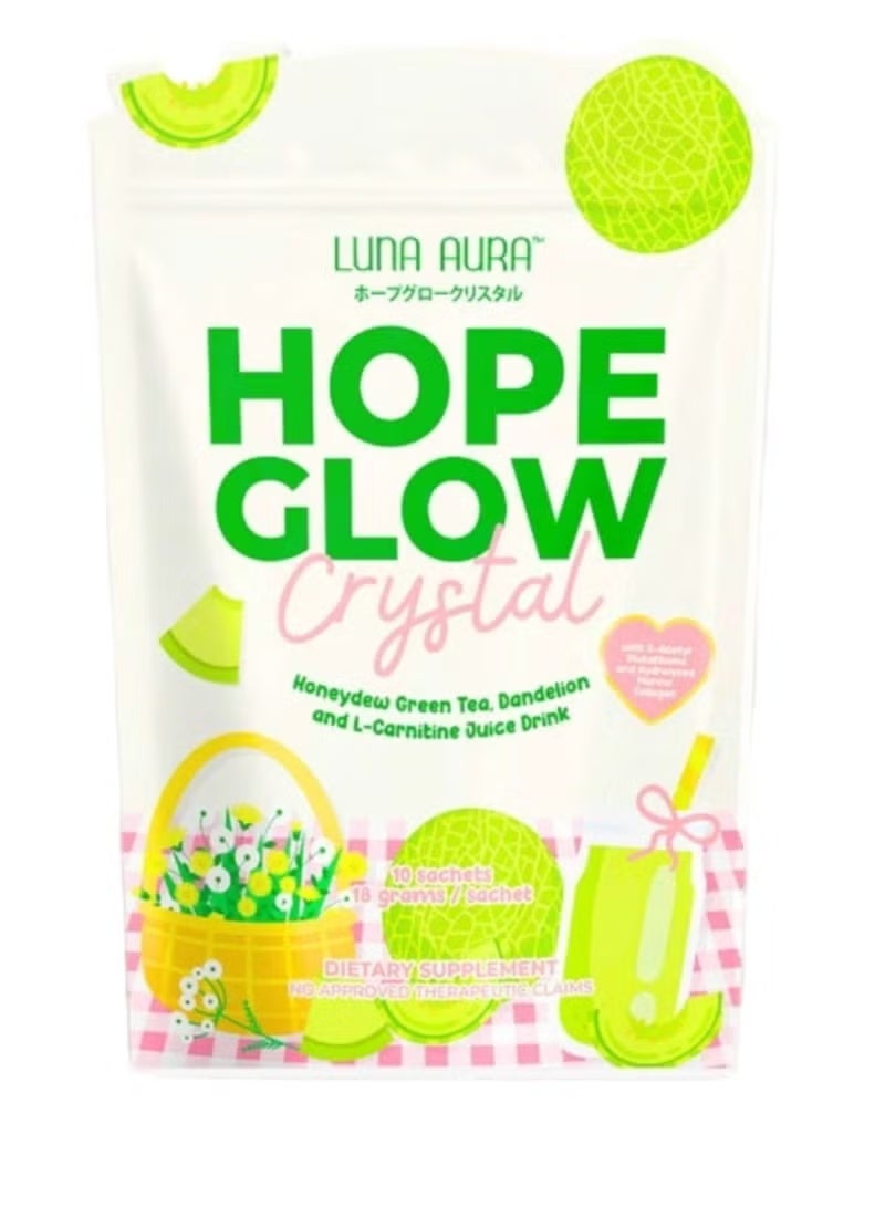 لونا أورا مشروب شاي أخضر بالعسل وخلاصة الهندباء وحمض الكارنيتين من هوب جلو (كريستال) - 10 أكياس - 18 جرامًا للكيس