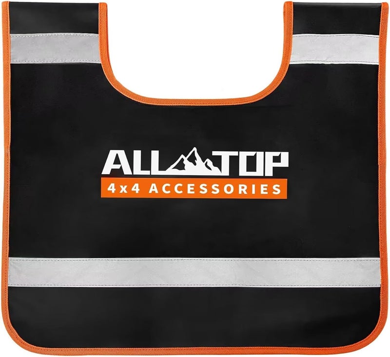 ALL-TOP Winch Damper, Vinyl Winch Cable Damper for Safety Recovery absorb Break Energy when Cable or Rope break - High Visibility Reflective Strip, Black, 1 pc - Image 1