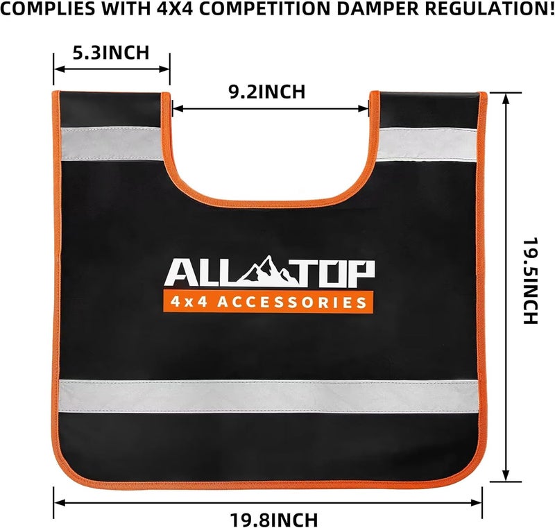 ALL-TOP Winch Damper, Vinyl Winch Cable Damper for Safety Recovery absorb Break Energy when Cable or Rope break - High Visibility Reflective Strip, Black, 1 pc - Image 2