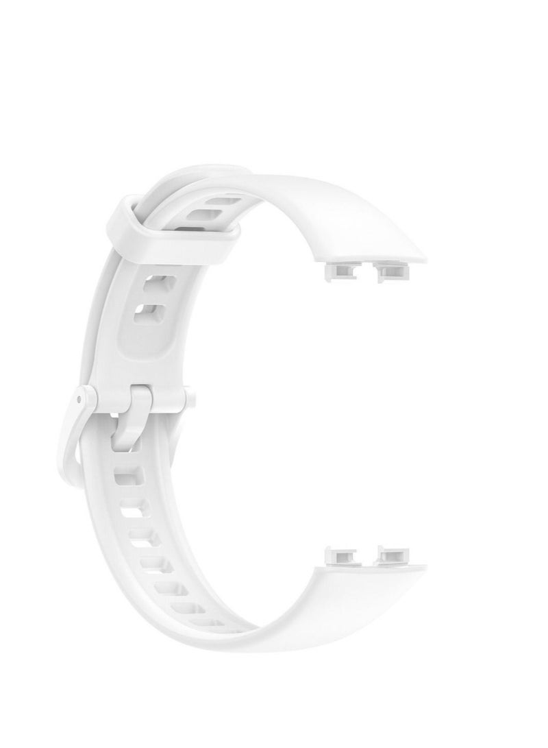 Silicone Sport Smart Watch Band Replacement Strap For Huawei Band 9 (White) - Image 1