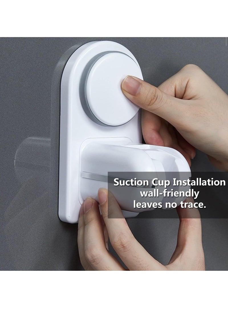 Excefore Shower Head Holder, Adjustable Suction Shower Head Holder, Shower Wand Bracket Shower Wall Mount Holder, Adjustable Shower Base, Punch Free, White  - Image 5