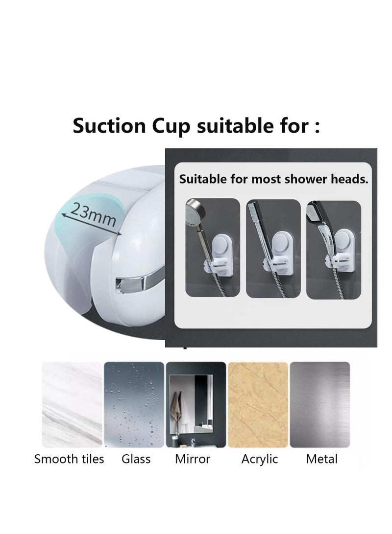 Excefore Shower Head Holder, Adjustable Suction Shower Head Holder, Shower Wand Bracket Shower Wall Mount Holder, Adjustable Shower Base, Punch Free, White  - Image 2