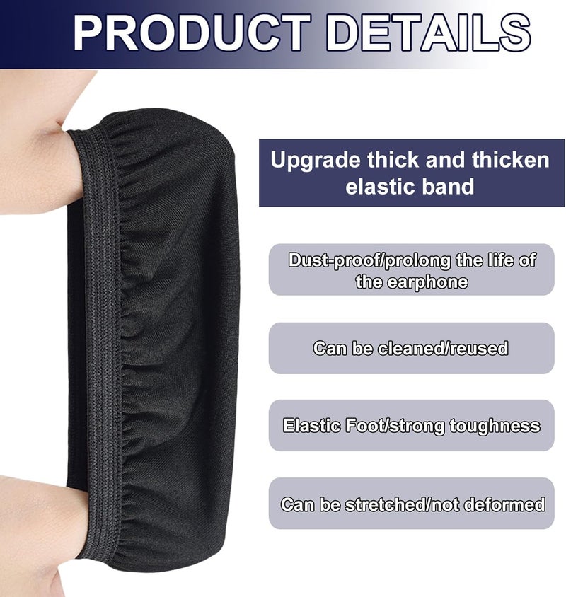 Clydewy 2 Pairs(4 Pcs) Headphone Ear Covers Replacement Headset Ear Covers Dust Sweat Proof Reusable Headphone Sleeves Washable Stretchable Fits 2.36"-3.35" Headsets (6-8.5 Cm) - Image 3