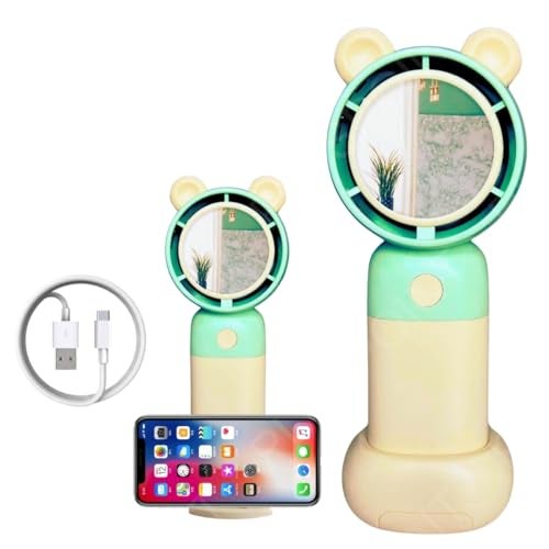 PLUSPOINT Mini Portable Fan Powerful Hand Fan Cute Design 3 Speed Personal Small Desk Fan with stand, Light weight Rechargeable USB Handheld Fan for Girls, Women, Kids, Indoor, Outdoor - Image 1