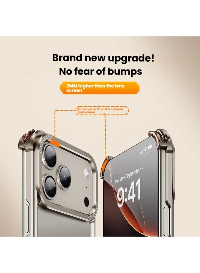 general حافظة هاتف محمول معدنية مناسبة لـ iPhone 17ProMax/17Pro مع تصميم مجوف، غطاء واقي مضاد للسقوط - Image 3