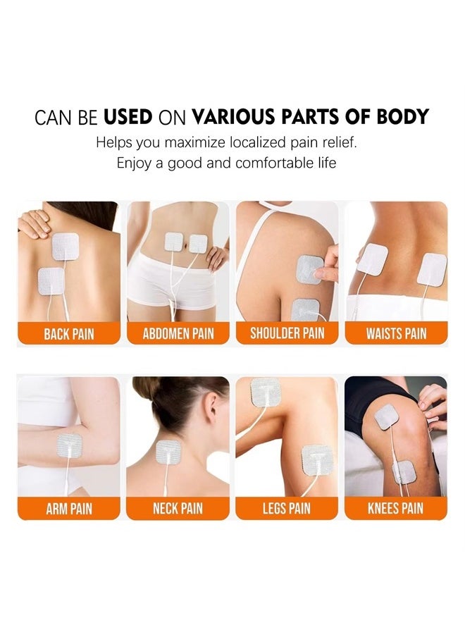 24PCS TENS Unit Replacement Pads 2X2, Latex Free Electrodes Compatible with TENS Machine Use 2mm Pin Connector Lead Wires Such as AUVON TENS, TENS 7000, Etekcity, Nicwell Care Tens