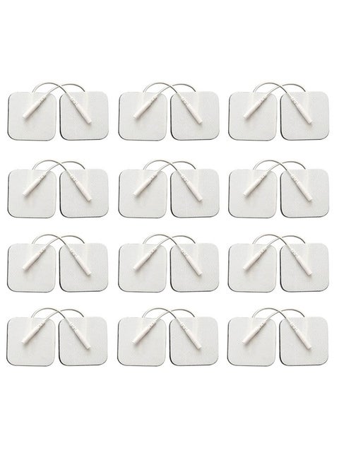 24PCS TENS Unit Replacement Pads 2X2, Latex Free Electrodes Compatible with TENS Machine Use 2mm Pin Connector Lead Wires Such as AUVON TENS, TENS 7000, Etekcity, Nicwell Care Tens