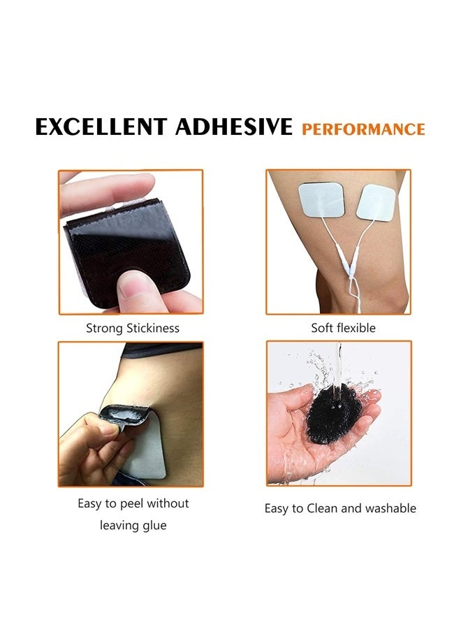 24PCS TENS Unit Replacement Pads 2X2, Latex Free Electrodes Compatible with TENS Machine Use 2mm Pin Connector Lead Wires Such as AUVON TENS, TENS 7000, Etekcity, Nicwell Care Tens