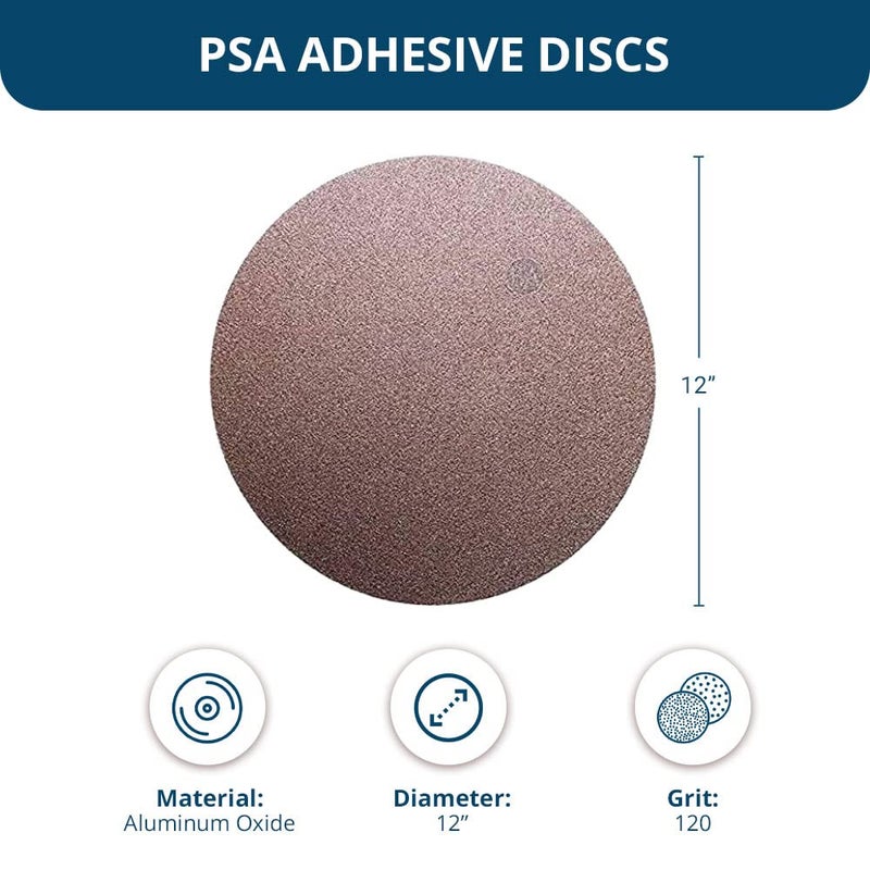 Benchmark Abrasives PSA Gold No Hole 12 Inch Sanding Discs Adhesive Back with Aluminum Oxide Grains Automotive Orbital Sander Sandpaper - 12 Inch Sanding Disc - Surface Blending (10 Pack), 120 Grit - Image 3