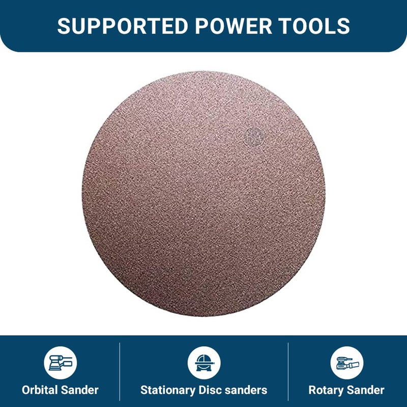 Benchmark Abrasives PSA Gold No Hole 12 Inch Sanding Discs Adhesive Back with Aluminum Oxide Grains Automotive Orbital Sander Sandpaper - 12 Inch Sanding Disc - Surface Blending (10 Pack), 120 Grit - Image 4